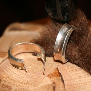 Oval Nickle Sized Silver Hoop Earrings